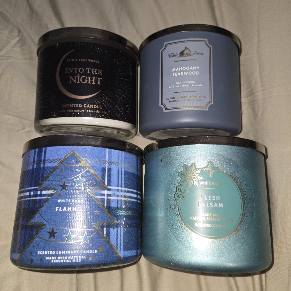 Set Of 4 BBW And White Barn Candles New